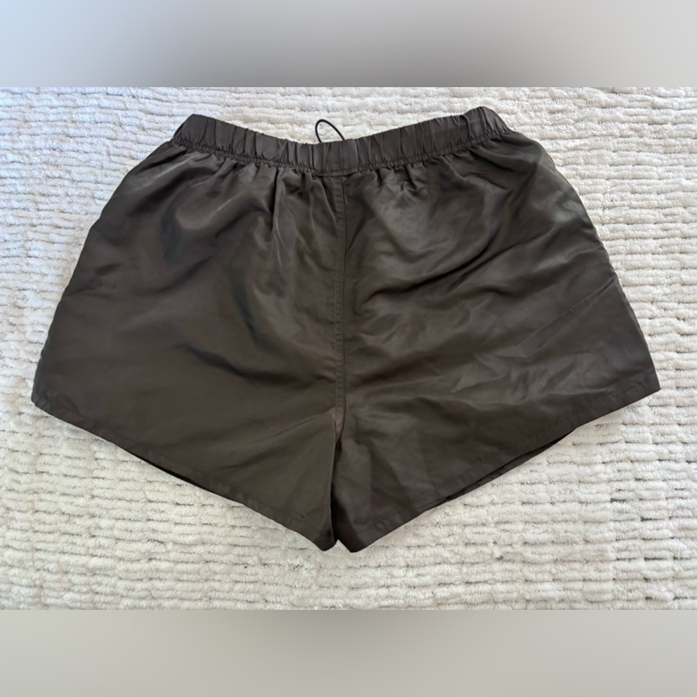 Essentials Dark Olive Drawstring Shorts Size M - image 2